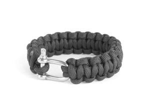 Bransoletka PARACORD 22 mm z szeklą Black