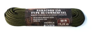 Linka Paracord TEESAR USA 30 m Oliv